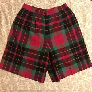 Vintage Plaid Wool Shorts 8.5” inseam